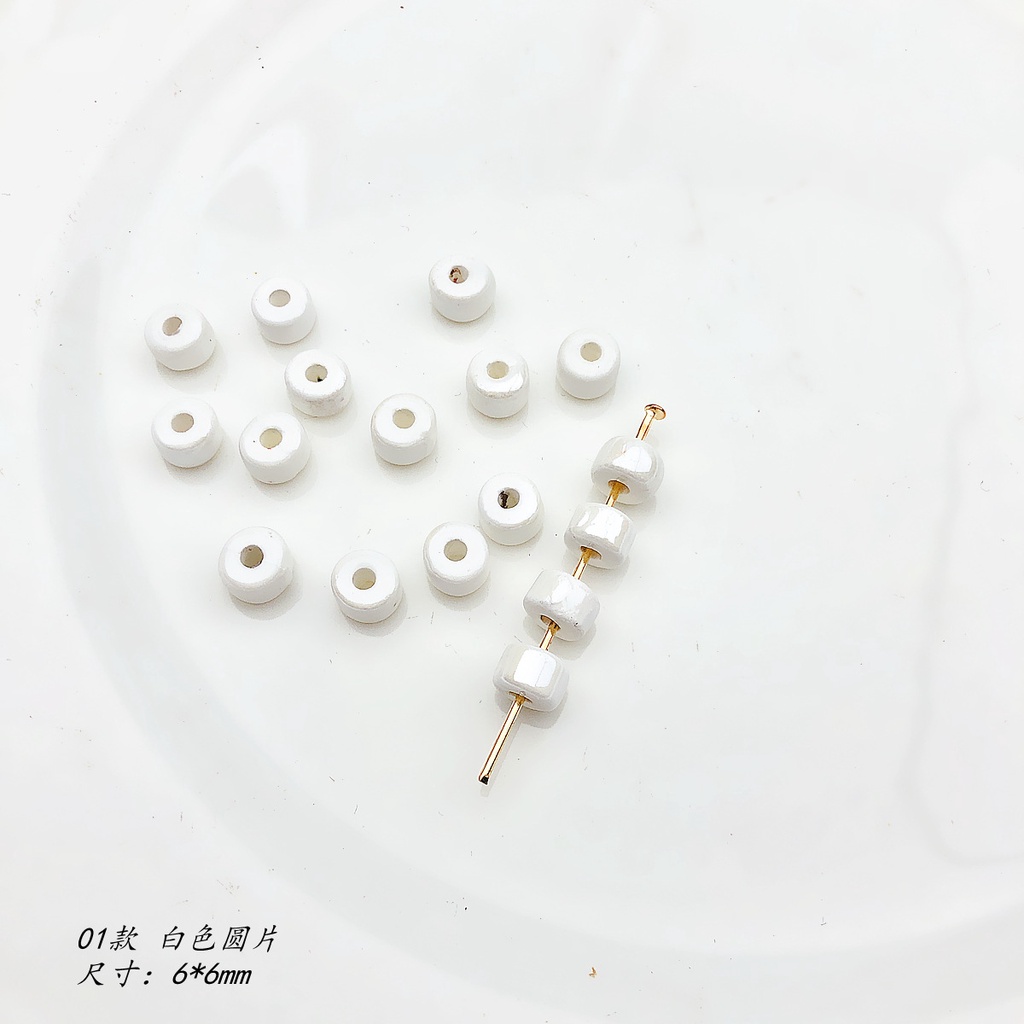 Bộ 5 Hạt Gốm Hình Vuông / Gấu / Hoa / Chân Mèo Dễ Thương Dùng Làm Vòng Tay / Vòng cổ