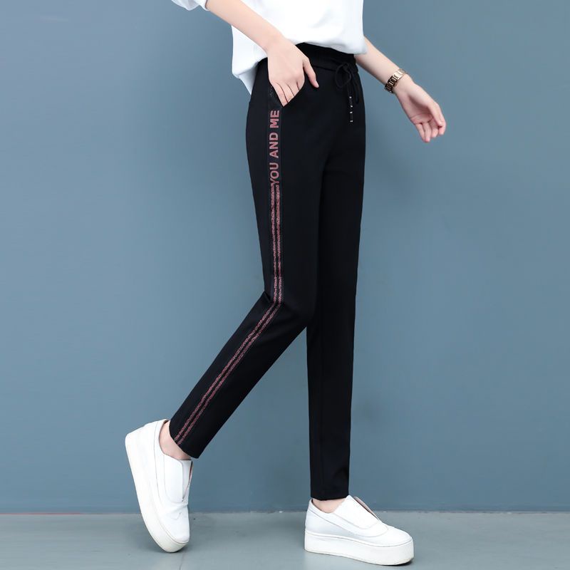 Quần Dài Thể Thao Lưng Cao Dáng Rộng Lót Lông Cừu Cỡ Lớn Phong Cách Phương Tây Mới Cho Học Sinh Nữ