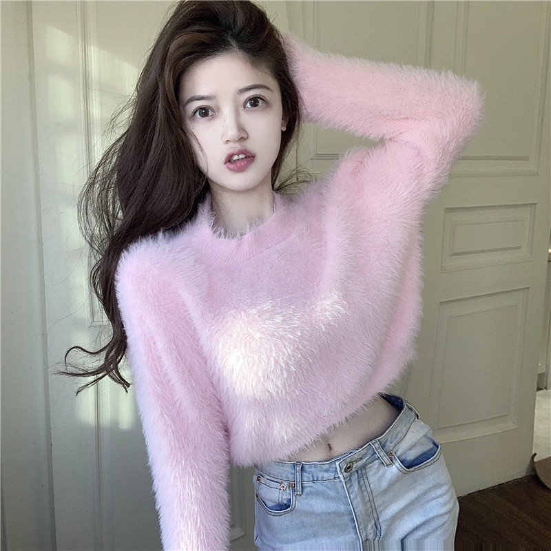 Áo Len Dài Tay Cổ Tròn Thiết Kế Mới Thời Trang Dành Cho Mùa Thu Đông áo sweater áo len croptop