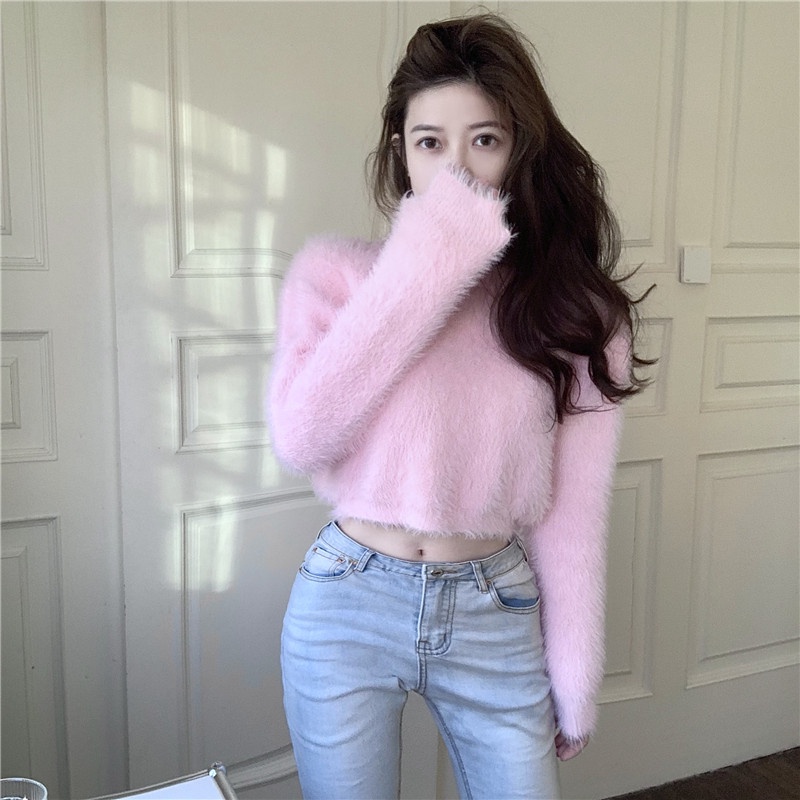 Áo Len Dài Tay Cổ Tròn Thiết Kế Mới Thời Trang Dành Cho Mùa Thu Đông áo sweater áo len croptop