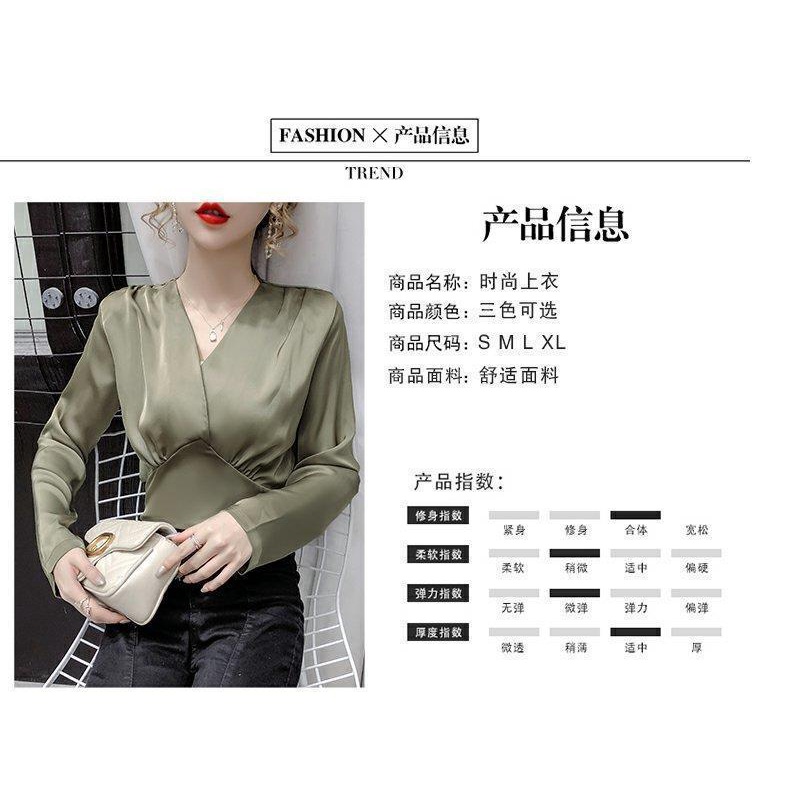 Áo Sơ Mi Tay Dài Cổ Chữ v Thắt Nơ Phong Cách Pháp Thời Trang Cho Nữ