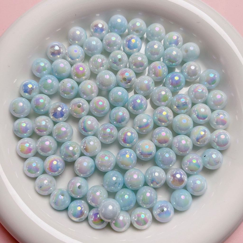 Set 30 Hạt Ngọc Trai Giả acrylic Hai Màu 10mm Trang Trí Điện Thoại diy
