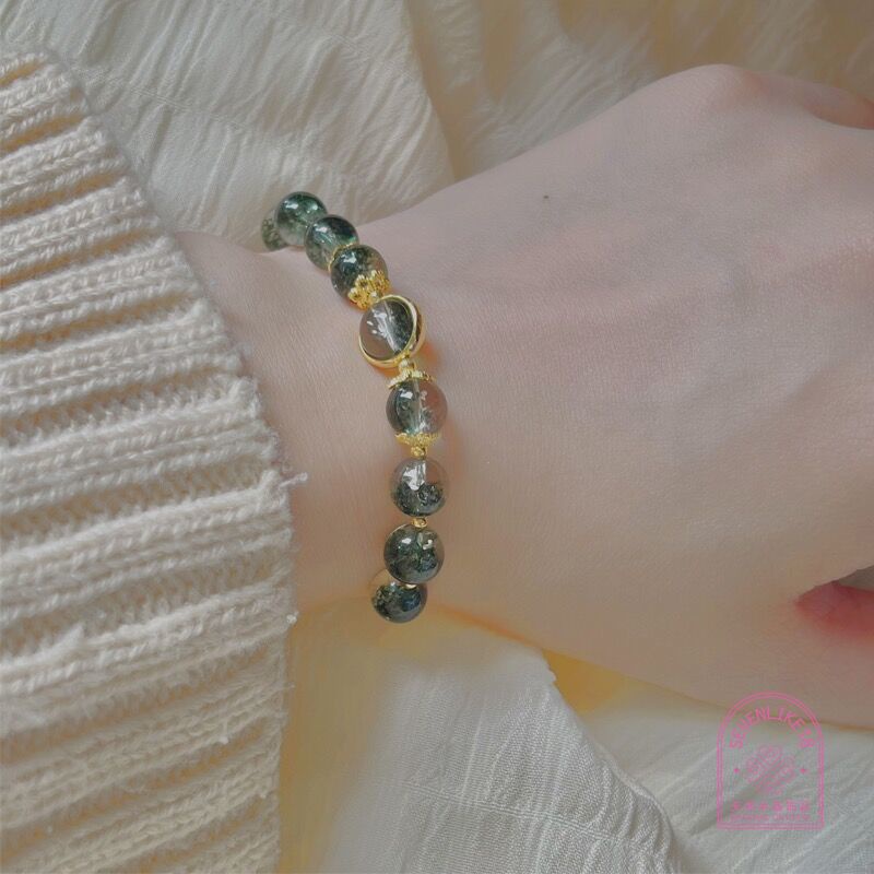 Vòng Tay May Mắn Màu Xanh Lá Cây Ma Pha Lê Hình Thỏ Cầu Tài Lộc May Mắn