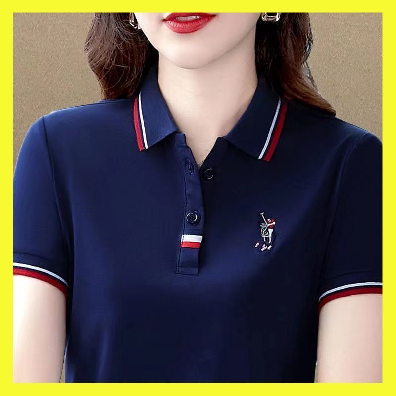 Áo Thun polo 100% Cotton Tay Ngắn Dáng Rộng Phong Cách Mới Cho Nữ