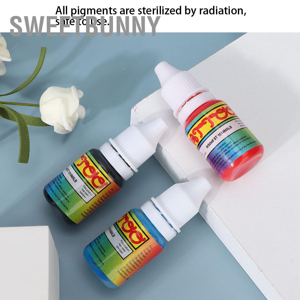 SweetBunny 10Ml/Pc Mực Sắc Tố Hình Xăm Bán Vĩnh Viễn Lâu Dài Đen + Đỏ Xanh