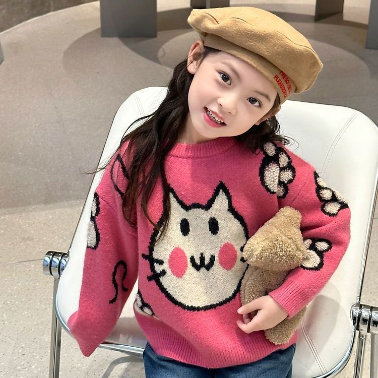 Áo sweater Dày Dễ Thương Thời Trang Thu Đông 2023 Cho Bé Gái