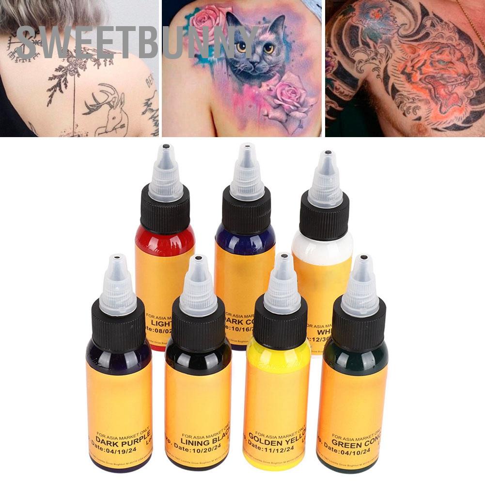SweetBunny 7 chiếc Sắc tố hình xăm chuyên nghiệp Lâu dài Mực trang điểm bán vĩnh viễn