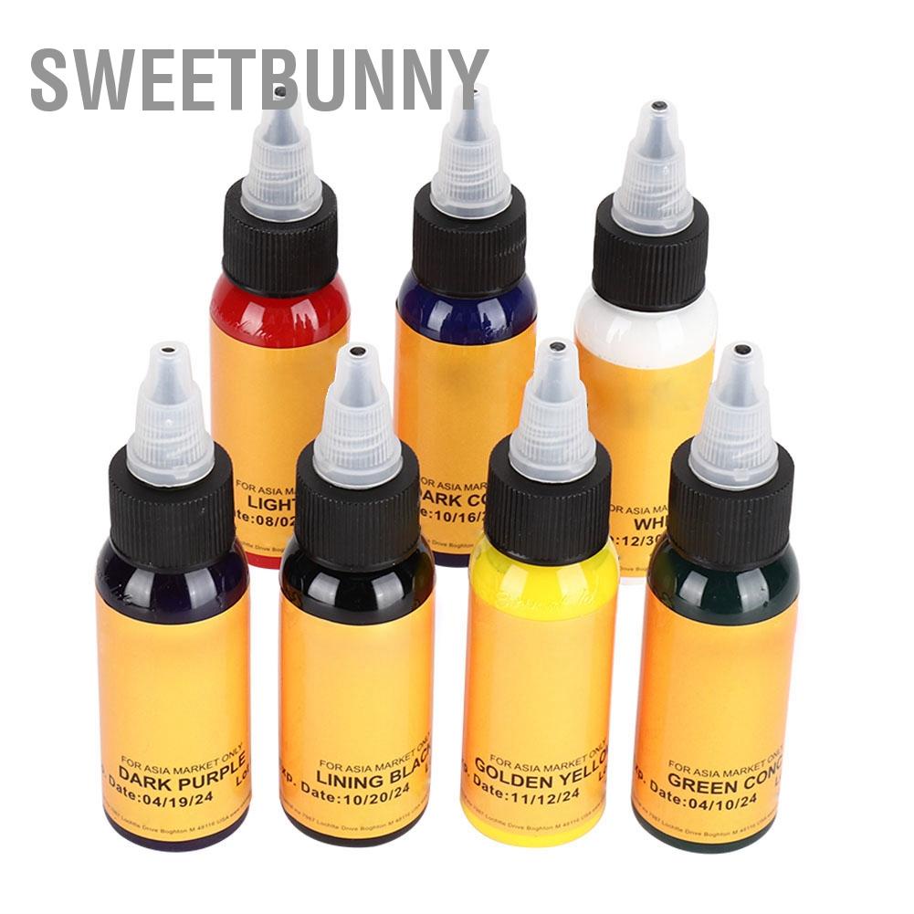 SweetBunny 7 chiếc Sắc tố hình xăm chuyên nghiệp Lâu dài Mực trang điểm bán vĩnh viễn