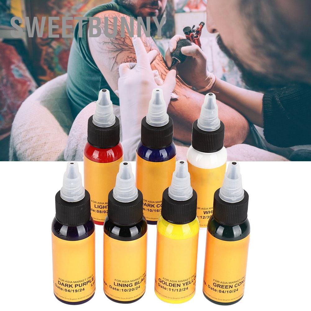 SweetBunny 7 chiếc Sắc tố hình xăm chuyên nghiệp Lâu dài Mực trang điểm bán vĩnh viễn