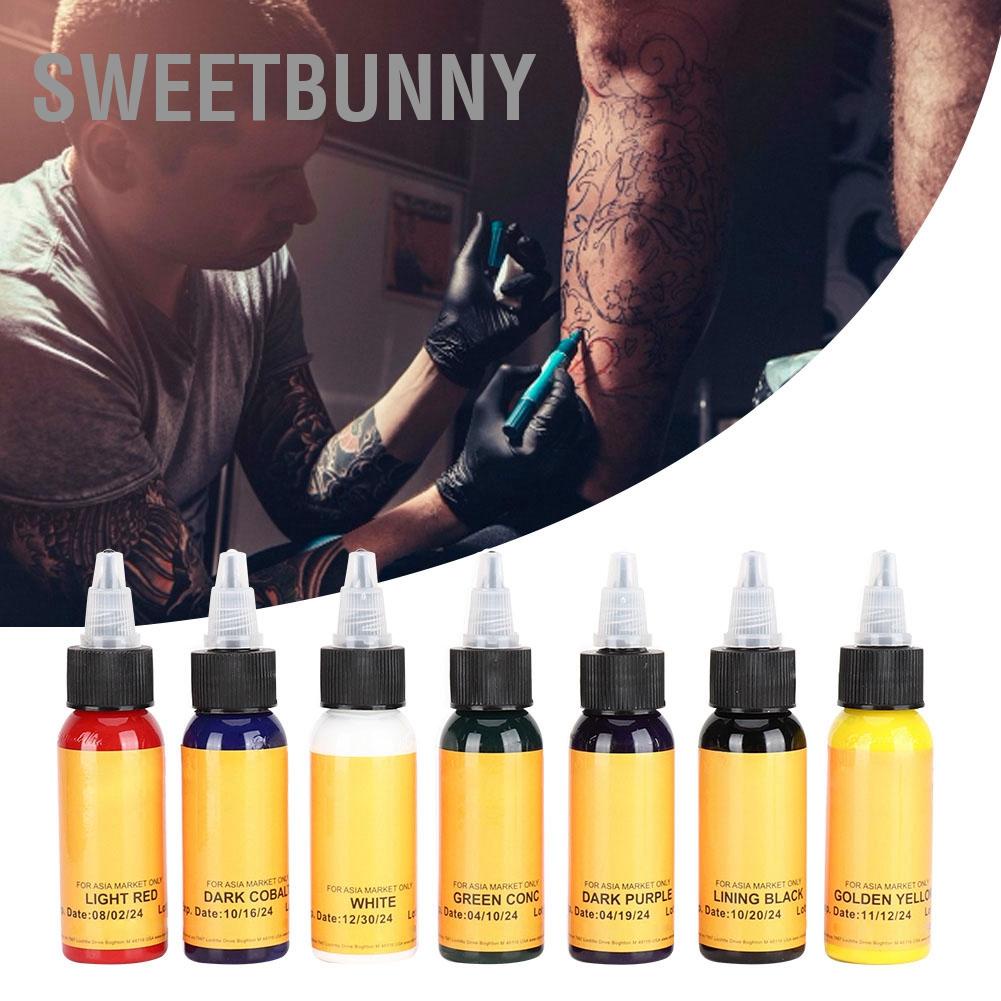 SweetBunny 7 chiếc Sắc tố hình xăm chuyên nghiệp Lâu dài Mực trang điểm bán vĩnh viễn