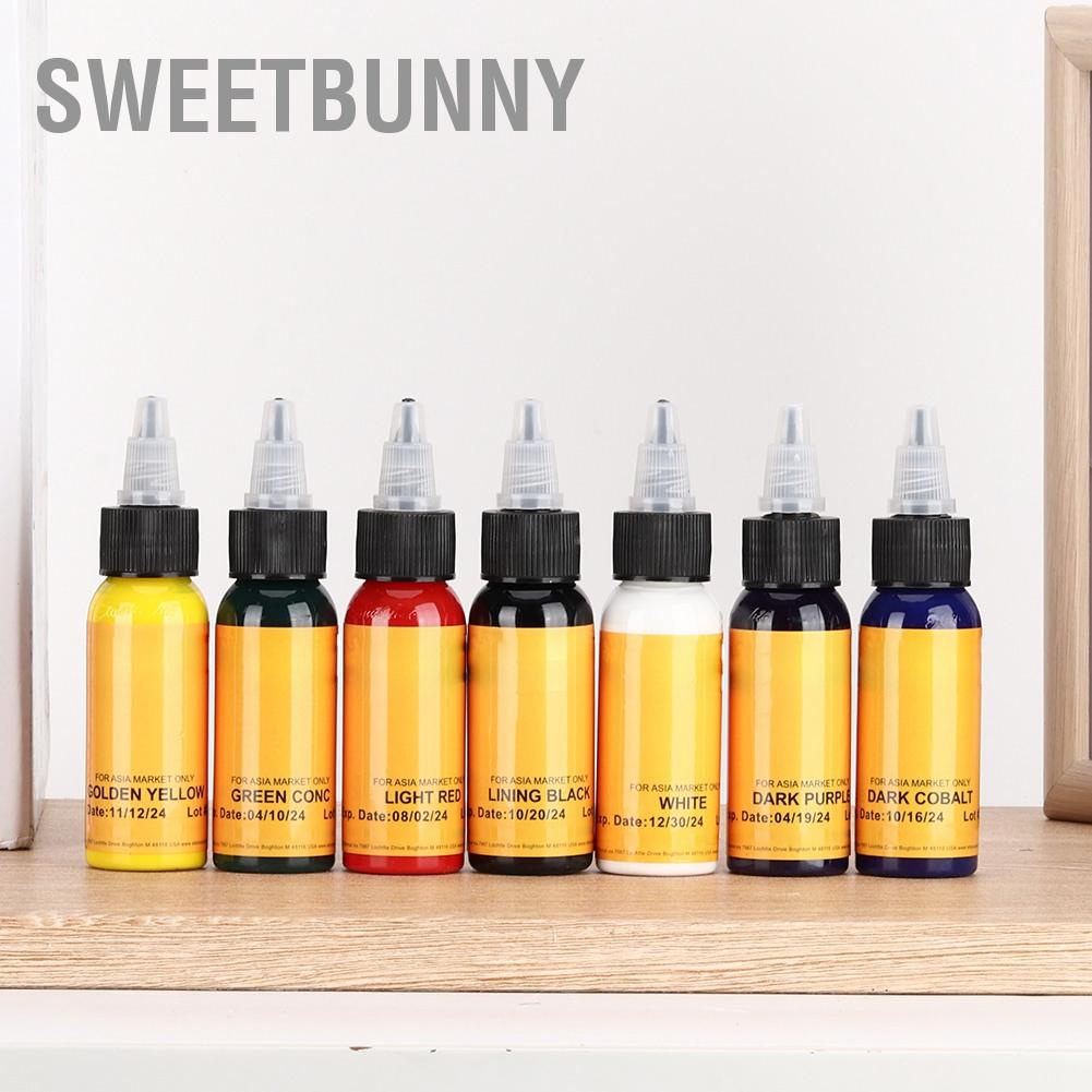 SweetBunny 7 chiếc Sắc tố hình xăm chuyên nghiệp Lâu dài Mực trang điểm bán vĩnh viễn