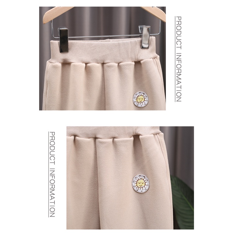 Quần Thể Thao Lót Lông Cừu Dày Dặn Ấm Áp Thời Trang Thu Đông Cho Bé 80-130cm