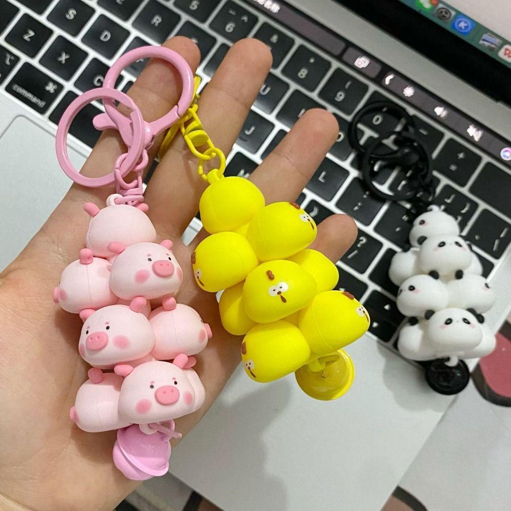 Shanhai Móc Khóa Bằng Nhựa pvc Hình Gà / Gấu Trúc / Heo / Thú Cưng Hoạt Hình Cho Nữ