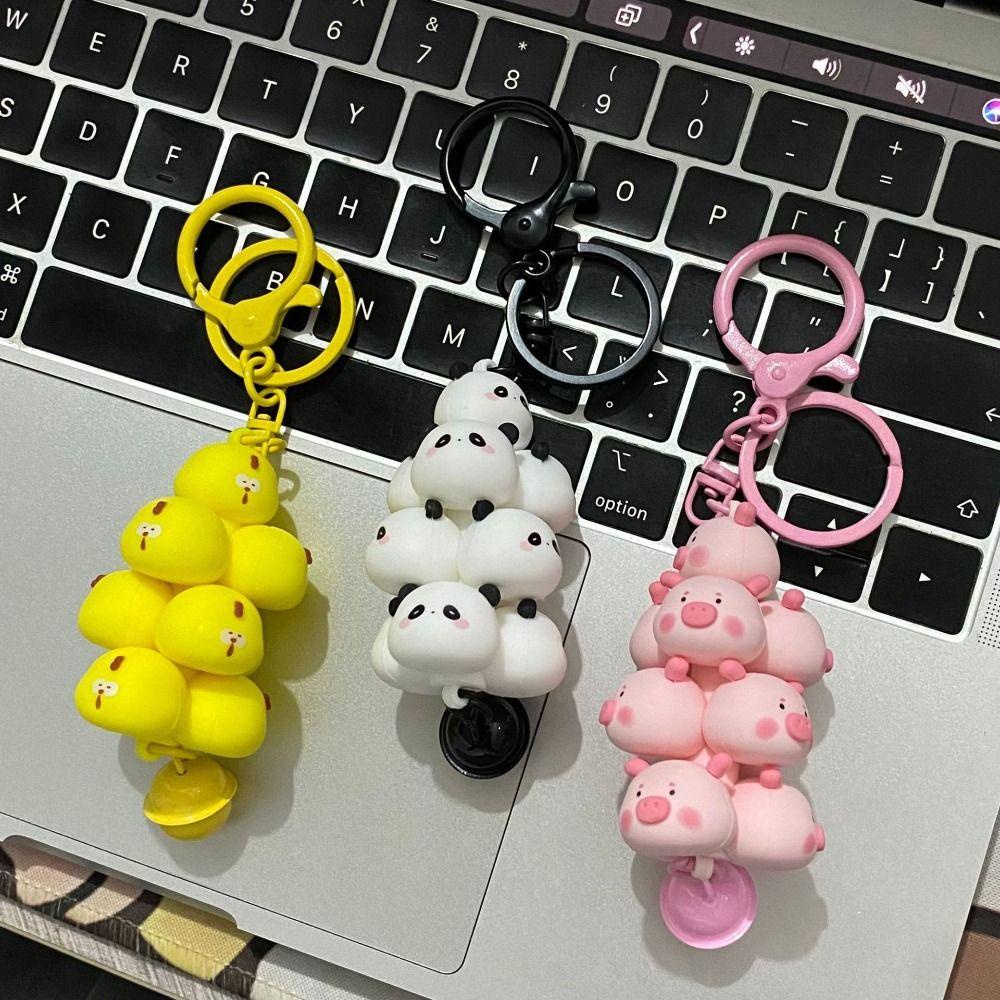 Shanhai Móc Khóa Bằng Nhựa pvc Hình Gà / Gấu Trúc / Heo / Thú Cưng Hoạt Hình Cho Nữ