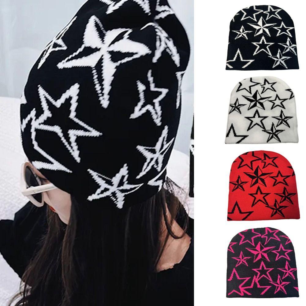 Ellaub Mũ beanie Trùm Đầu Giữ Ấm Phong Cách ins y2k