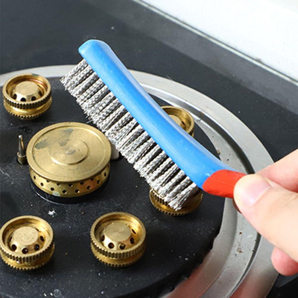 Bàn Chải Dây malcolm Tay Cầm silicone Thép Chuyên Nghiệp Không Bị shed Kim Loại Đa Năng Cho Nhà Bếp