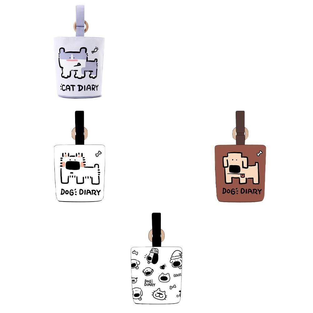 Fuzou Túi Xách Du Lịch In Hoạ Tiết Hoạt Hình Chó Mèo Và Chữ Dễ Thương Xinh Xắn