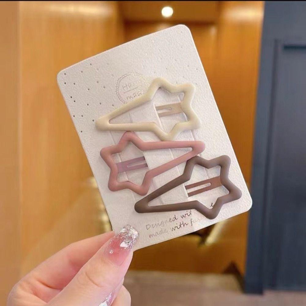 Shanlin set 3 Kẹp Tóc bb Hình Ngôi Sao / Trái Tim / Giọt Nước Bằng Kim Loại Cá Tính y2k Cho Trẻ Em