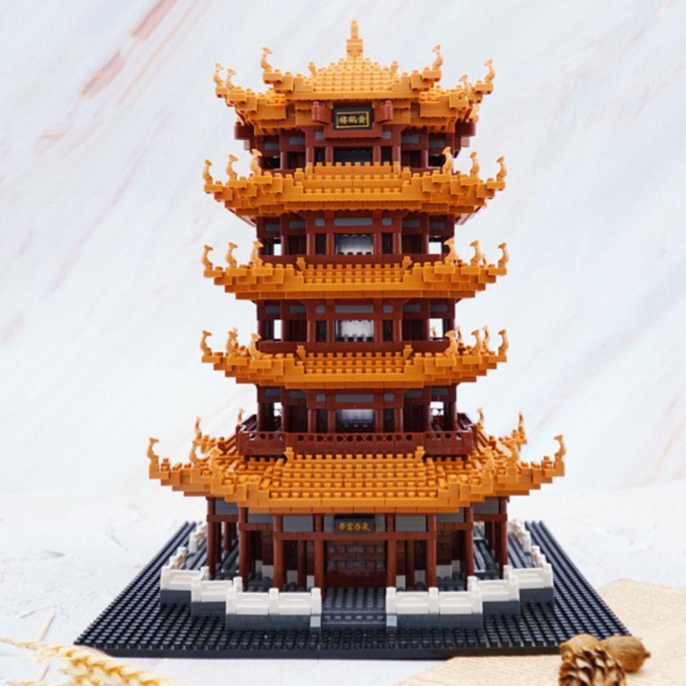 Mmluck Đồ Chơi Mô Hình Tòa Nhà Tháp Chim Hạc 3d Màu Vàng Đơn Giản diy Cho Trẻ Em