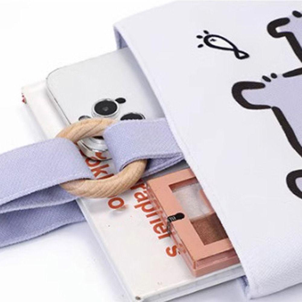 Fuzou Túi Xách Du Lịch In Hoạ Tiết Hoạt Hình Chó Mèo Và Chữ Dễ Thương Xinh Xắn