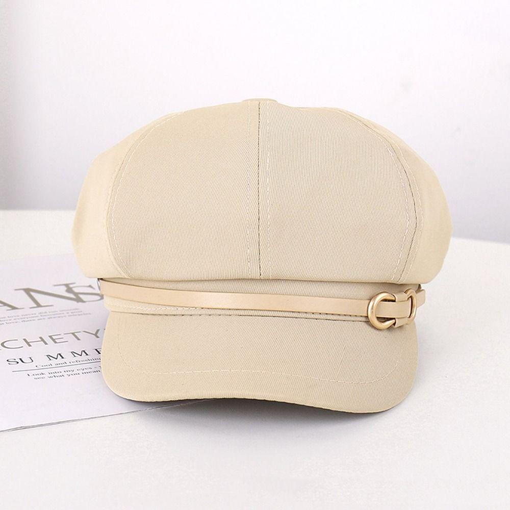 Cordellaub Mũ beret Da Màu Đen Phong Cách Thời Trang Hàn Quốc