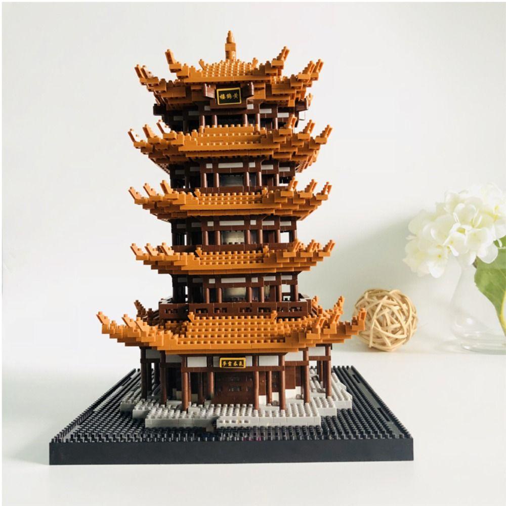 Mmluck Đồ Chơi Mô Hình Tòa Nhà Tháp Chim Hạc 3d Màu Vàng Đơn Giản diy Cho Trẻ Em
