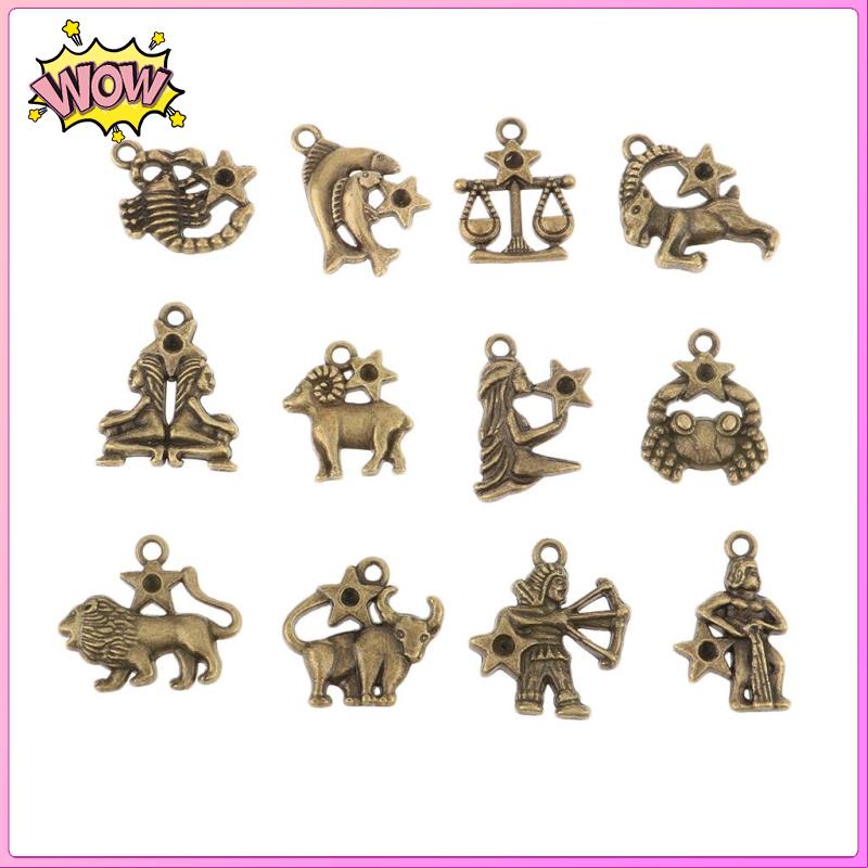 Hạt Charm Hình 12 Cung Hoàng Đạo Dùng Làm Trang Sức Thủ Công