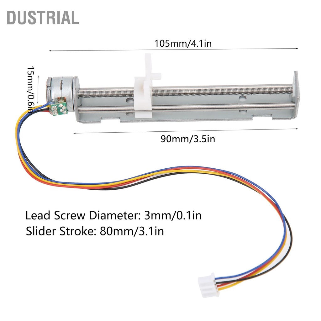 Dustrial Động cơ bước Hành trình tuyến tính có thanh trượt 80mm 2 pha 4 dây Máy khắc laser nhỏ DIY
