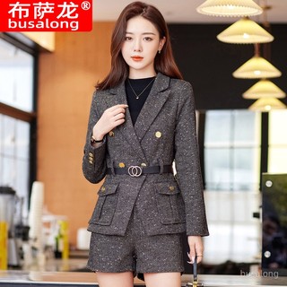 Set áo khoác vest + quần short thời trang nữ