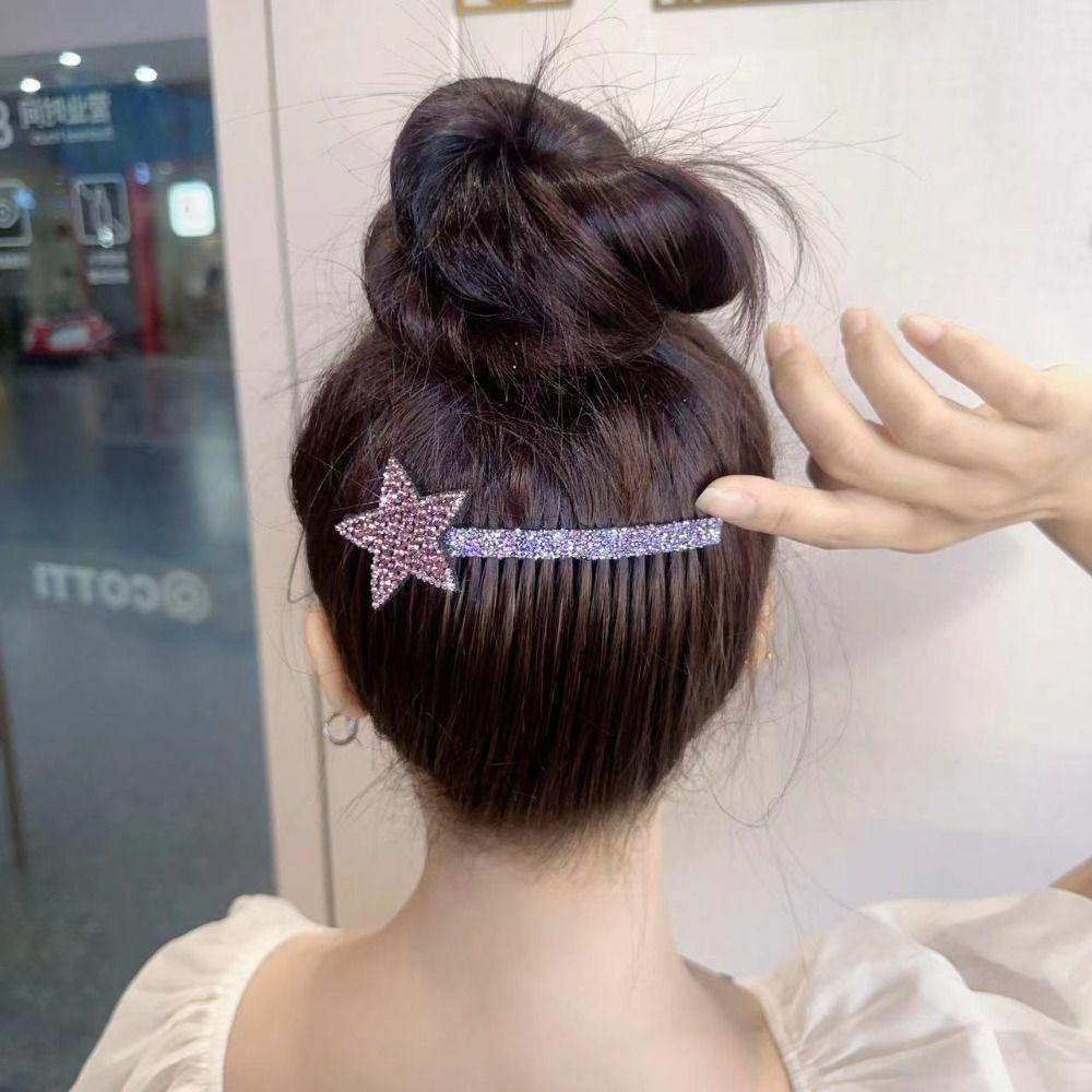 Shanlin Lược Cài Tóc Hình Ngôi Sao Năm Cánh Bằng acrylic Thời Trang Cho Nữ