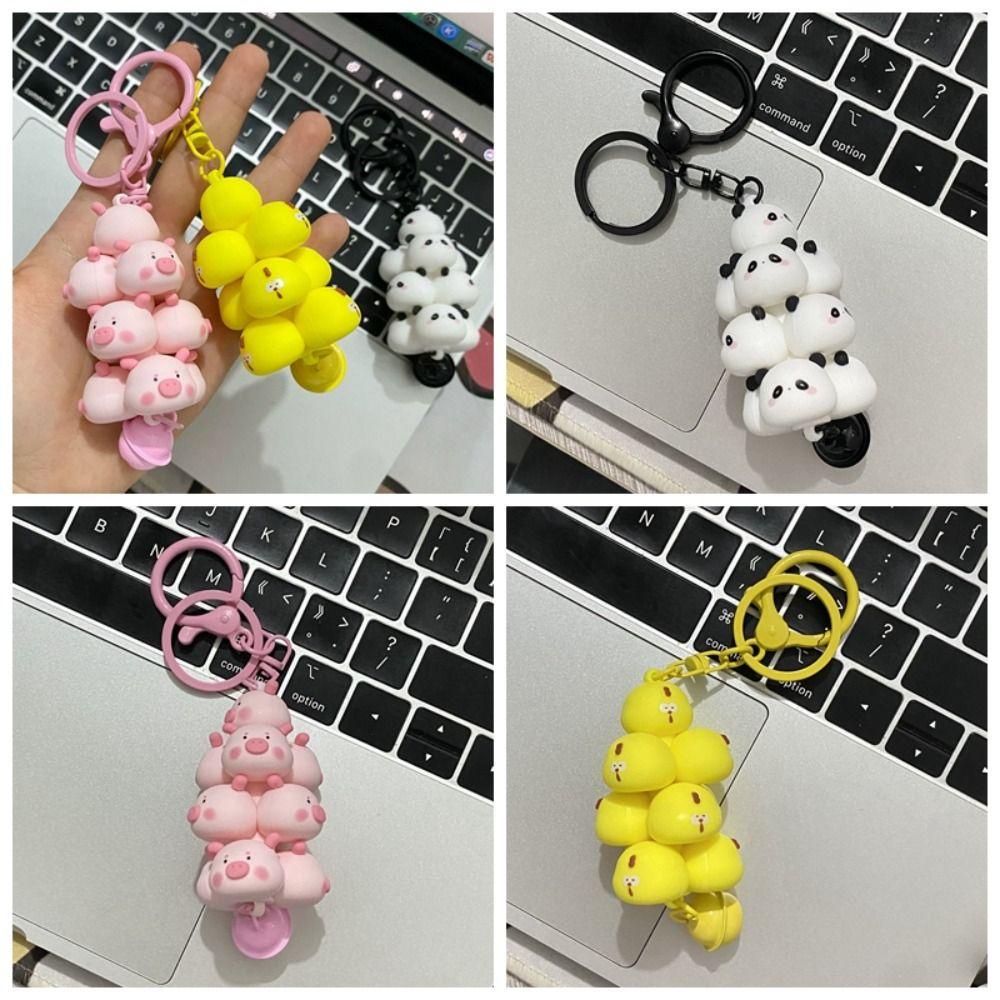Shanhai Móc Khóa Bằng Nhựa pvc Hình Gà / Gấu Trúc / Heo / Thú Cưng Hoạt Hình Cho Nữ