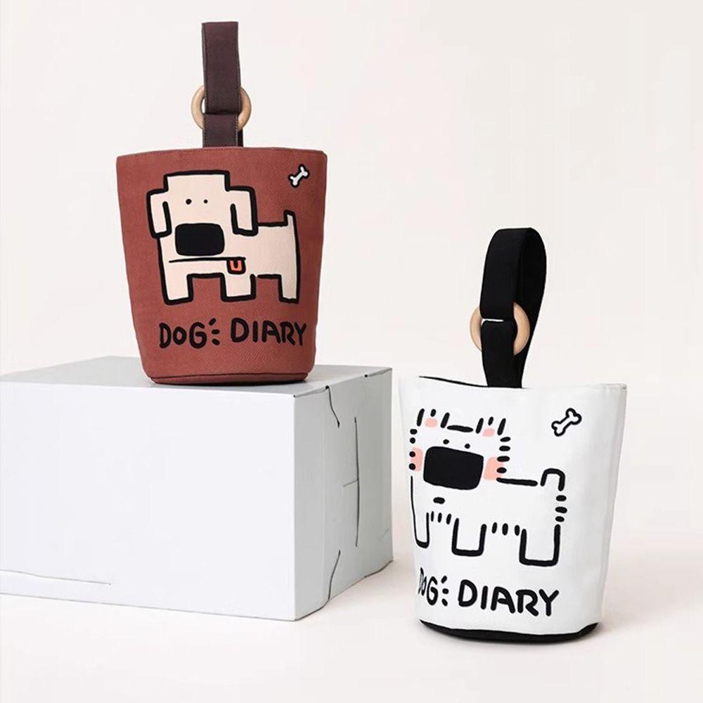 Fuzou Túi Xách Du Lịch In Hoạ Tiết Hoạt Hình Chó Mèo Và Chữ Dễ Thương Xinh Xắn