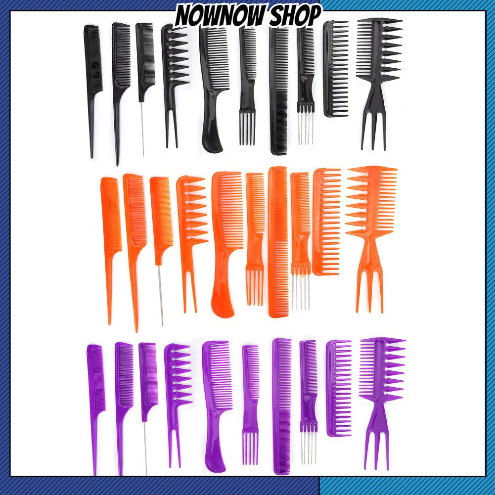 NOWNOW SHOP 10 Cái Massage Nhựa Chống Tĩnh Điện Tóc Da Đầu Lược Làm Tại Nhà Salon Dụng Cụ