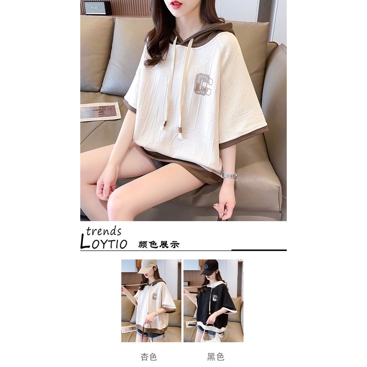 Niche Áo Thun Ngắn Tay Có Mũ Trùm Dáng Rộng Thời Trang Mùa Thu Hàn Quốc 2023 Dành Cho Nữ