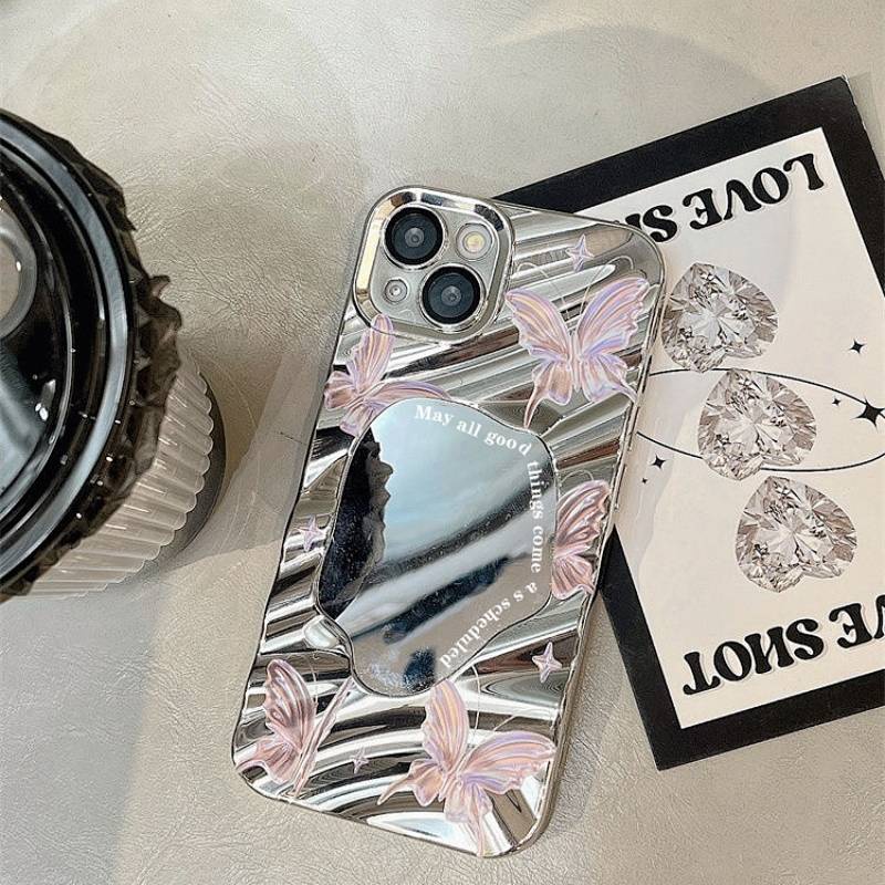 Ốp điện thoại mềm hình bướm mặt gương thích hợp cho Iphone 14 12Promax 13 11 78P YXfx
