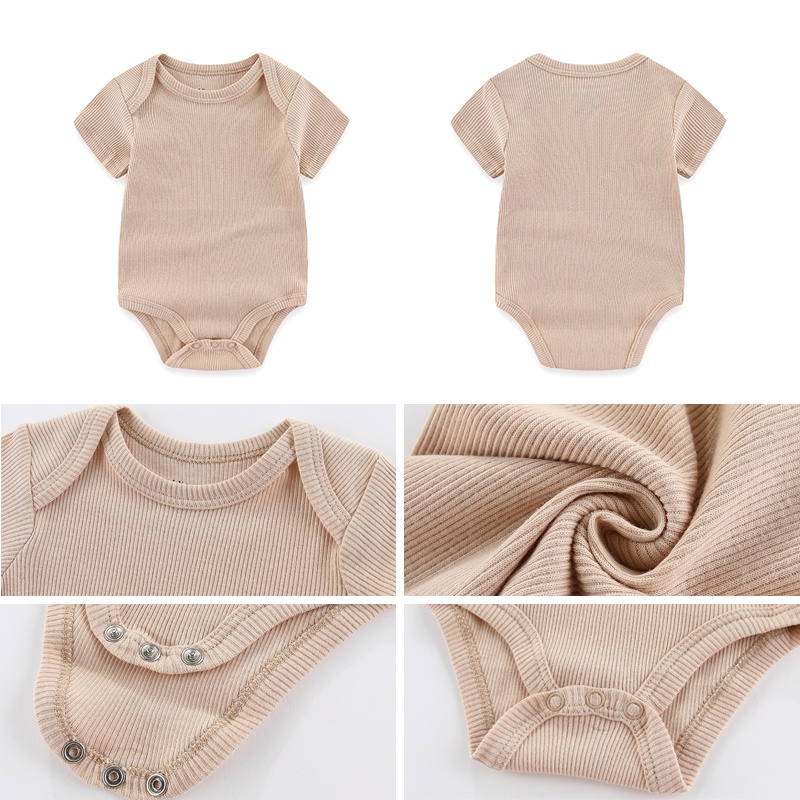 1 Bộ Áo Liền Quần Bằng cotton Mềm Màu Trơn Dành Cho Bé Sơ Sinh