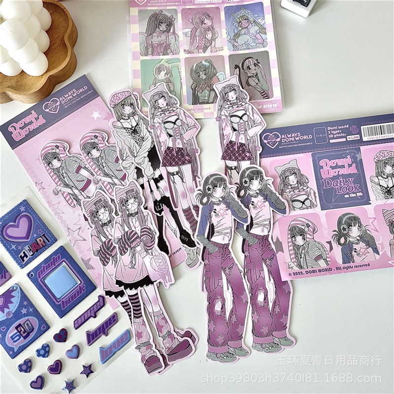 Miếng Dán Trang Trí Điện Thoại / Sổ Tay Kiểu Cao Bồi Hàn Quốc