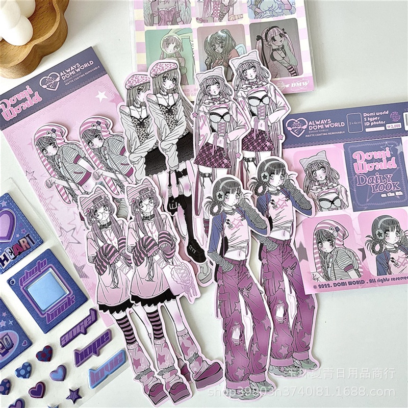 Miếng Dán Trang Trí Điện Thoại / Sổ Tay Kiểu Cao Bồi Hàn Quốc