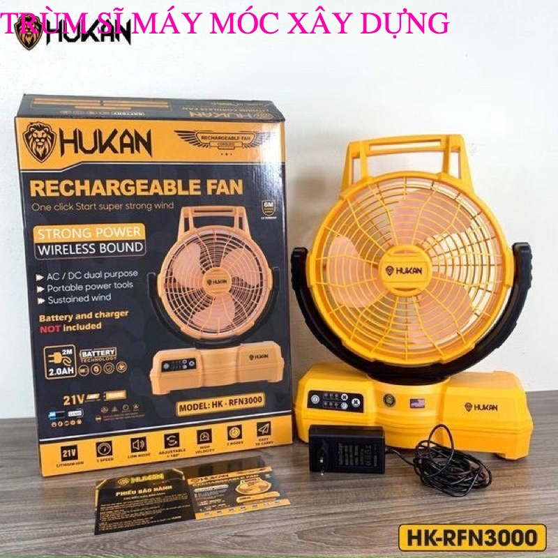 Thân quạt chạy pin Hukan HK-RFN3000 chân pin phổ thông. - Quạt chạy pin Hukan bảo hành chính hãng kb trùm sĩ máy móc