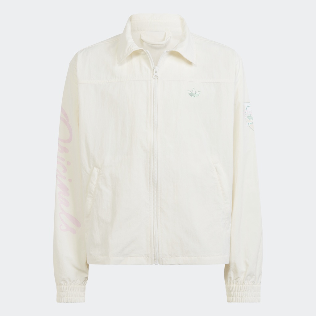 adidas Phong cách sống Áo Khoác Graphic Vải Dệt Trẻ em trắng IB8451