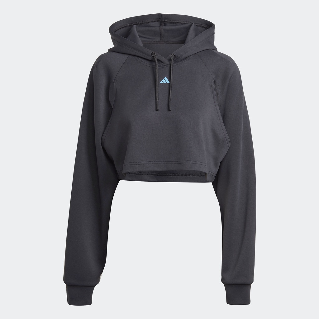 Adidas Tập luyện Áo Hoodie Tập Luyện Dáng Lửng HIIT AEROREADY Nữ Đen HN7769