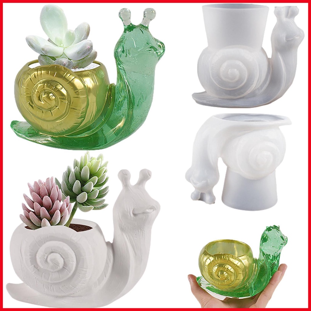 Khuôn silicone Làm Chậu Hoa Hình Ốc Sên diy
