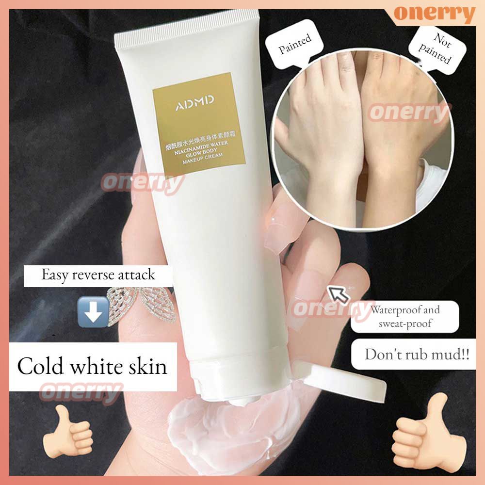Admd Niacinamide Water Light Body Cream Nhẹ nhàng thoáng khí và làm sáng cơ thể lâu dài mà không có kem che khuyết điểm trắng giả onerryvn onerryvn