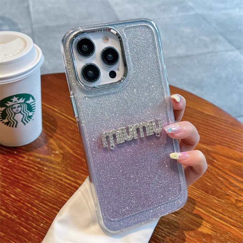 Sang Trọng Ốp Điện Thoại Cứng Trong Suốt Chống Sốc Mạ Màu gradient Lấp Lánh Cho iphone 15 pro max 14 13 11 12 pro max