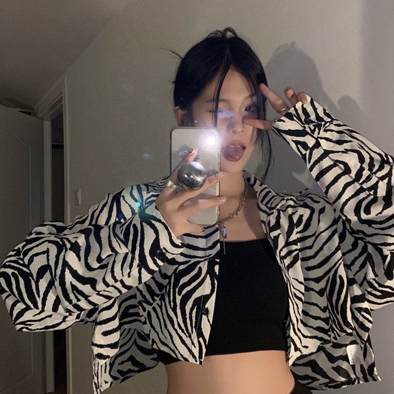 XIYUYI Áo Khoác cardigan Mỏng Tay Dài In Họa Tiết Da Báo Phong Cách Mới Cho Nữ