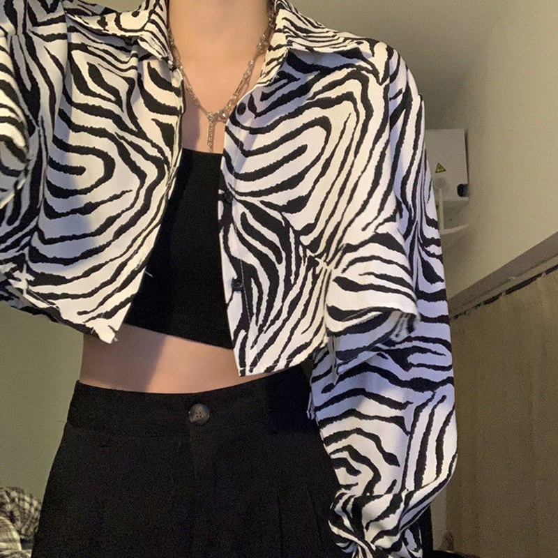 XIYUYI Áo Khoác cardigan Mỏng Tay Dài In Họa Tiết Da Báo Phong Cách Mới Cho Nữ