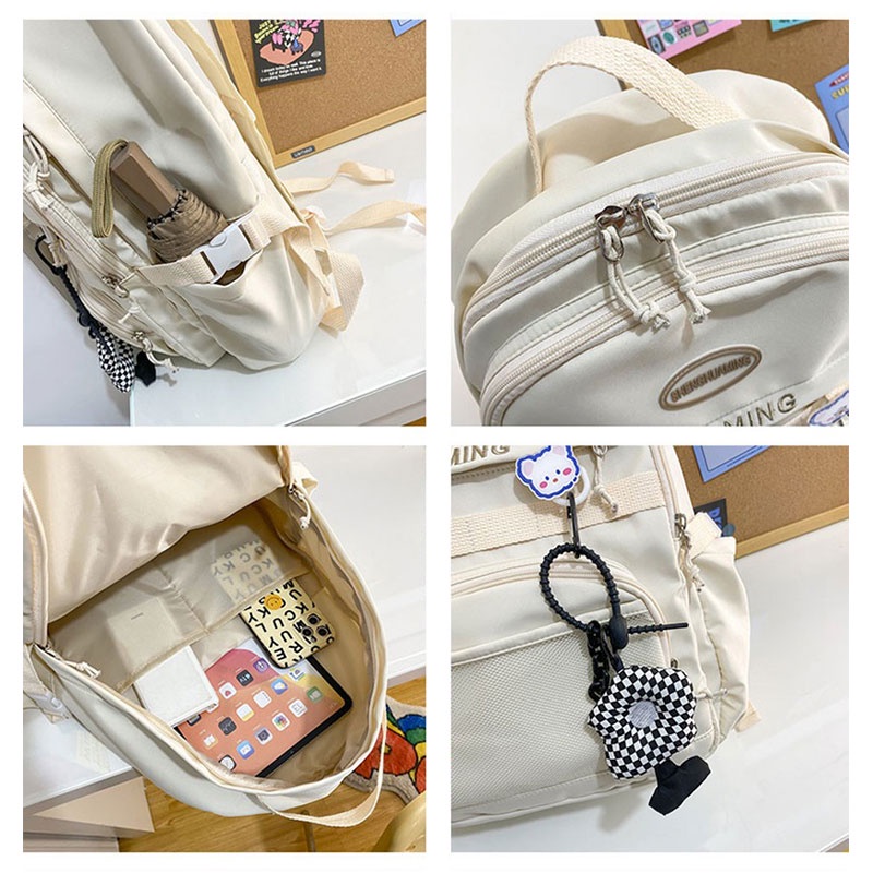 Mr.puffer Ba Lô Đi Học Màu Trơn Đơn Giản Phong Cách harajuku Nhật Bản Cho Nữ Sinh Trung Học