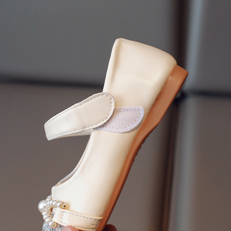 Giày Búp Bê Da Đế Mềm Đính Đá Lấp Lánh Cho Bé Gái 2-12 Tuổi