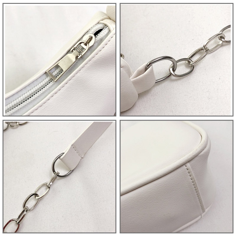 Túi Đeo Vai Phối Dây Xích Thời Trang Pháp Sang Trọng Cho Nữ