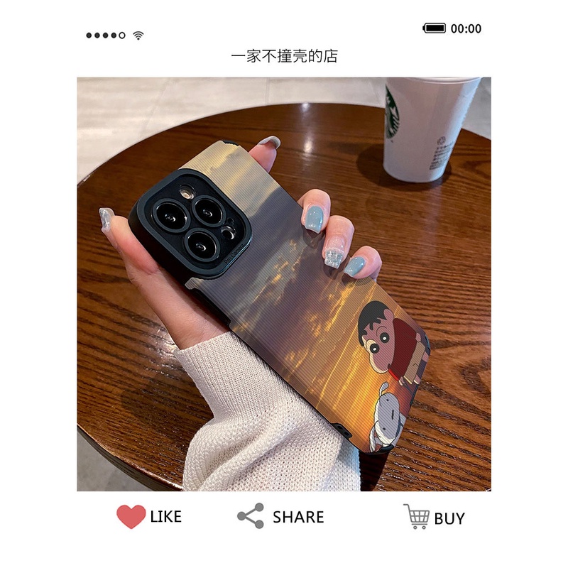 Ốp Điện Thoại Da Cừu Mềm Chống Rơi Hình Cậu Bé Bút Chì Cho iphone 11pro max 14 pro max 11 12 13 6 7 8plus xr xmax 15pro